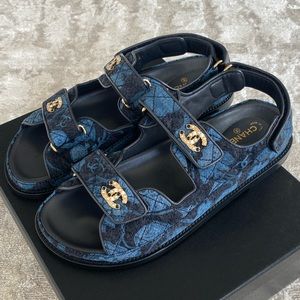 Chanel Floral Denim Dad Sandal new 2021 box 38.5
